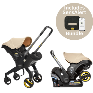 Doona+ Infant Car Seat & Stroller + SensAlert Pad Bundle - Sahara Sand SP101-10-034-003-SP198-99-001-099