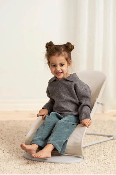 BabyBjorn Bouncer Balance Soft, Light Gray Frame, Tri-Fabric Light Beige