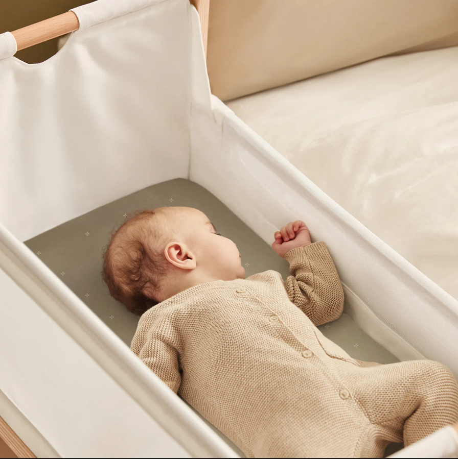 Snuz Bassinet 2 Pack Fitted Sheets - Sage Cross