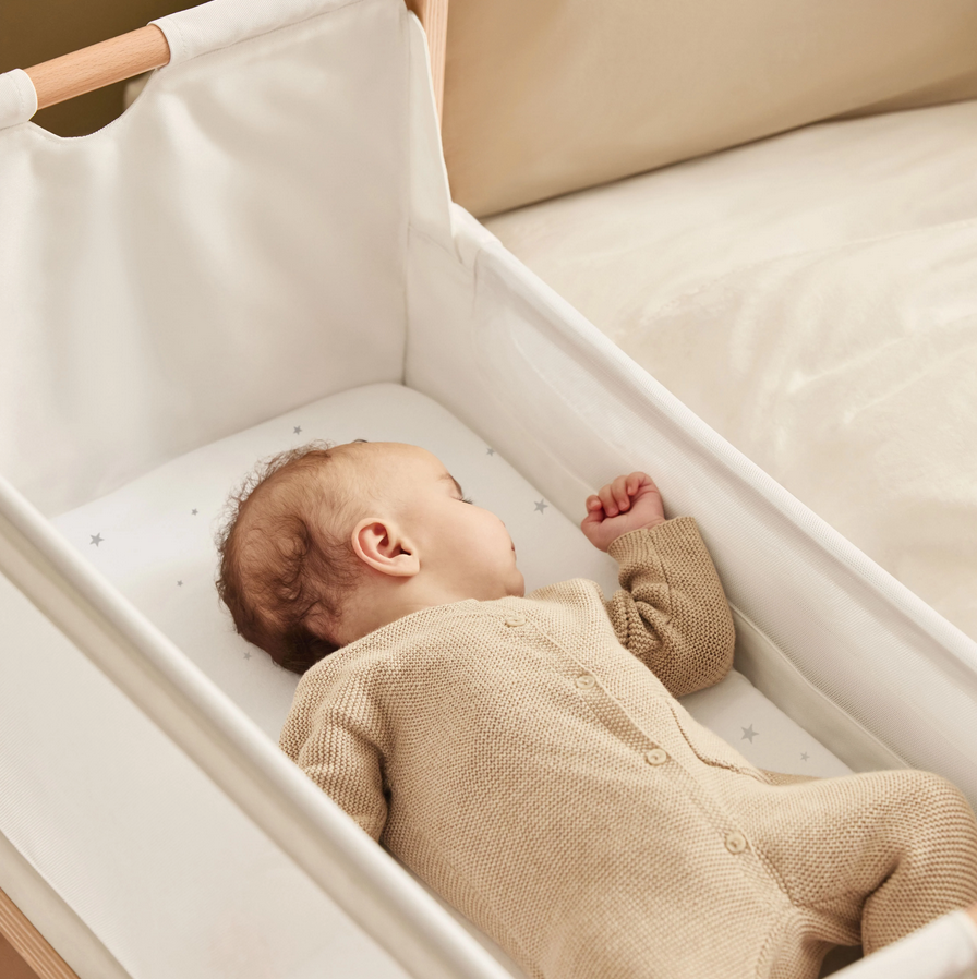 Snuz Bassinet 2 Pack Fitted Sheets - White Star