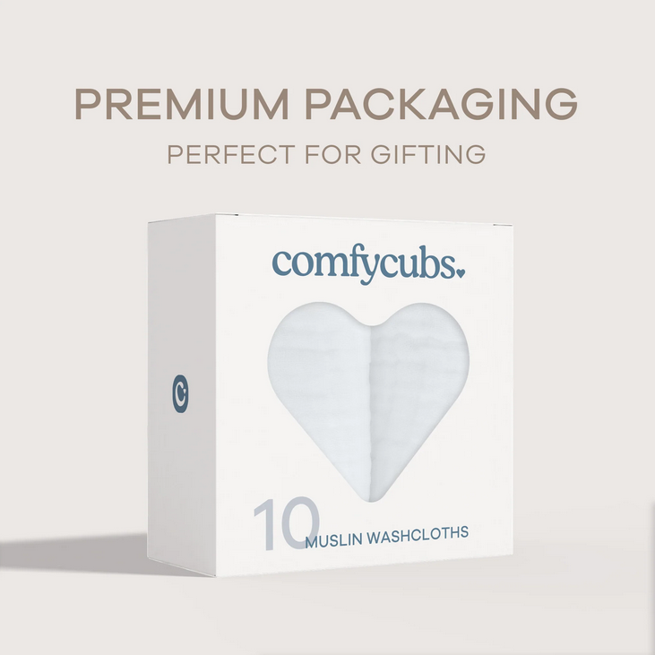 Comfy Cubs Muslim Washcloths - White