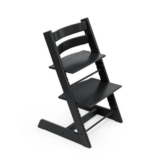 Tripp Trapp High Chair2 Black, Nordic Grey Cushion + Tray