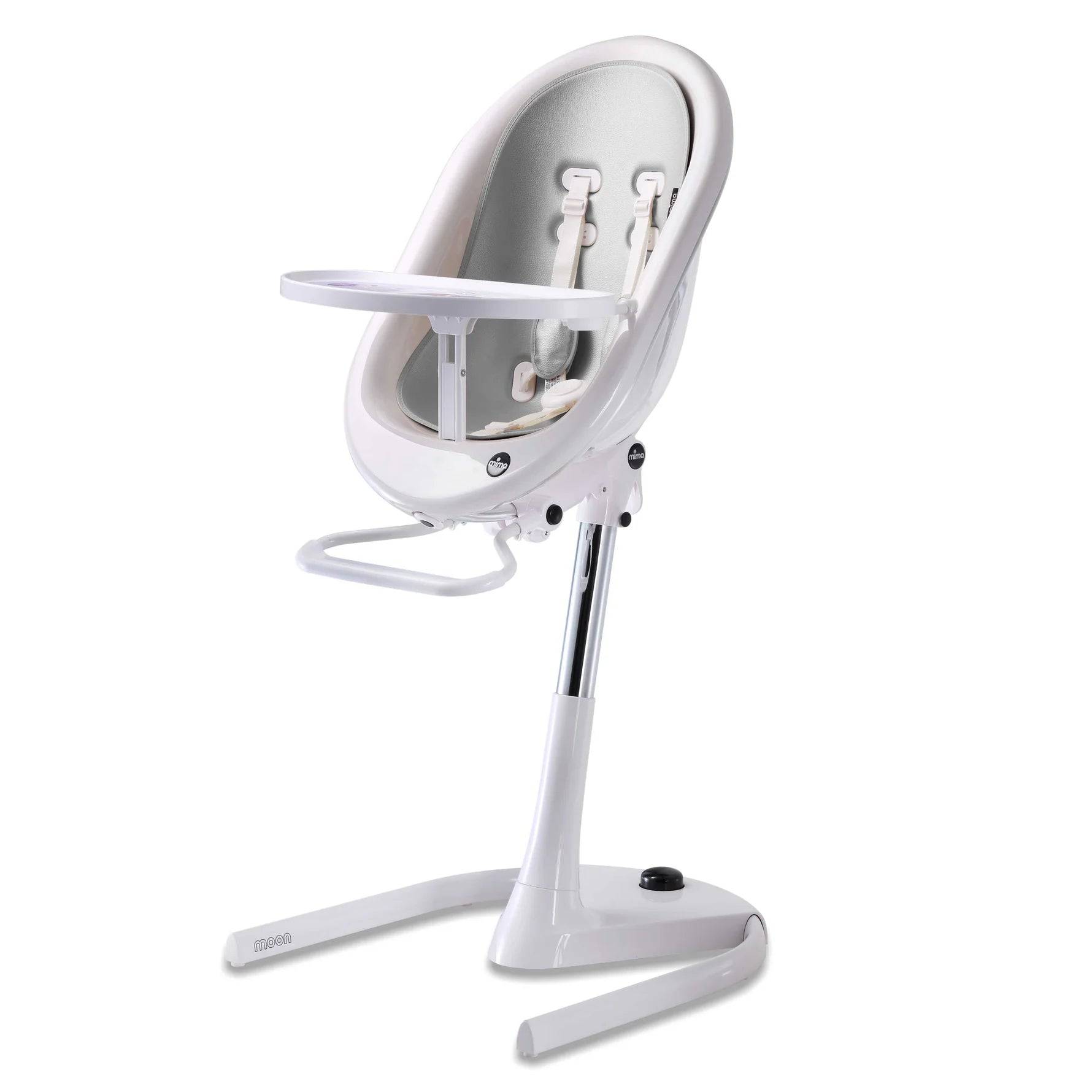 Mima Moon 2G High Chair White Silver Traveling Tikes