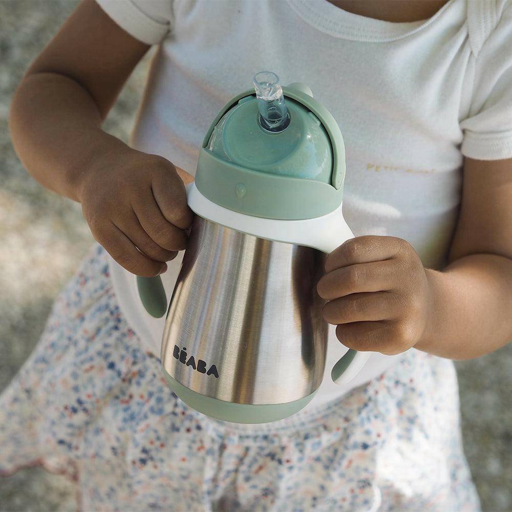 Beaba Stainless Steel Straw Sippy Cup – Sage