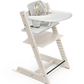 Tripp Trapp Complete High Chair and Cushion with Stokke Tray - Whitewash / Nordic Grey - Traveling Tikes 