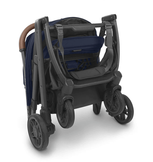 UPPAbaby Minu V2 Stroller - Noa - Navy | Carbon Frame | Saddle Leather - Traveling Tikes 