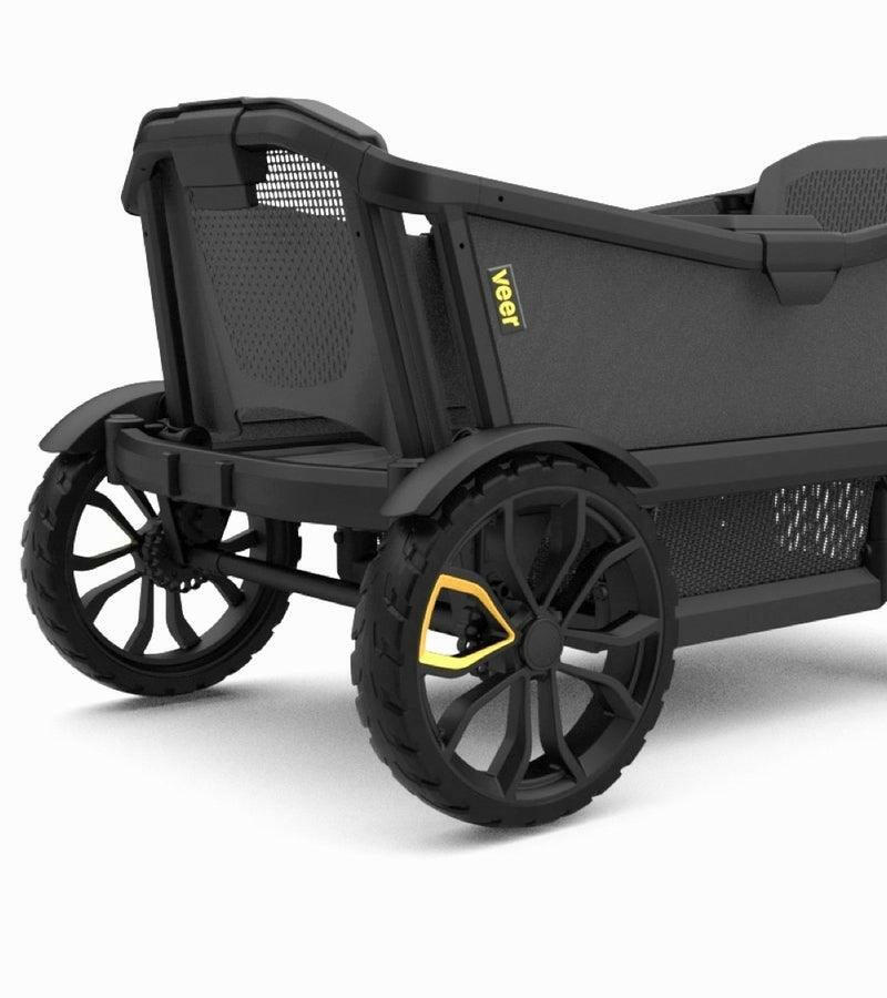 Veer Cruiser (2 Seater) Stroller Wagon + Basket Bundle - Black - Traveling Tikes 