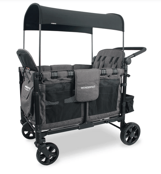 Wonderfold W4 Elite Stroller Wagon - Charcoal Grey - Traveling Tikes 