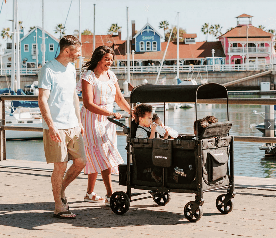 Wonderfold W4 Elite Stroller Wagon - Volcanic Black