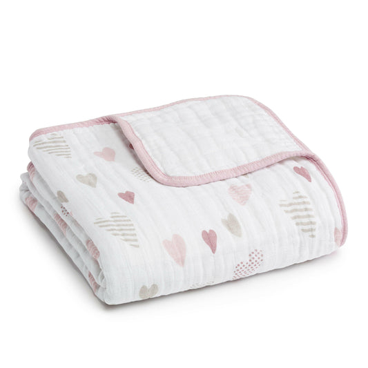 Aden and Anais Classic Dream Blanket - Heart Breaker - Traveling Tikes 