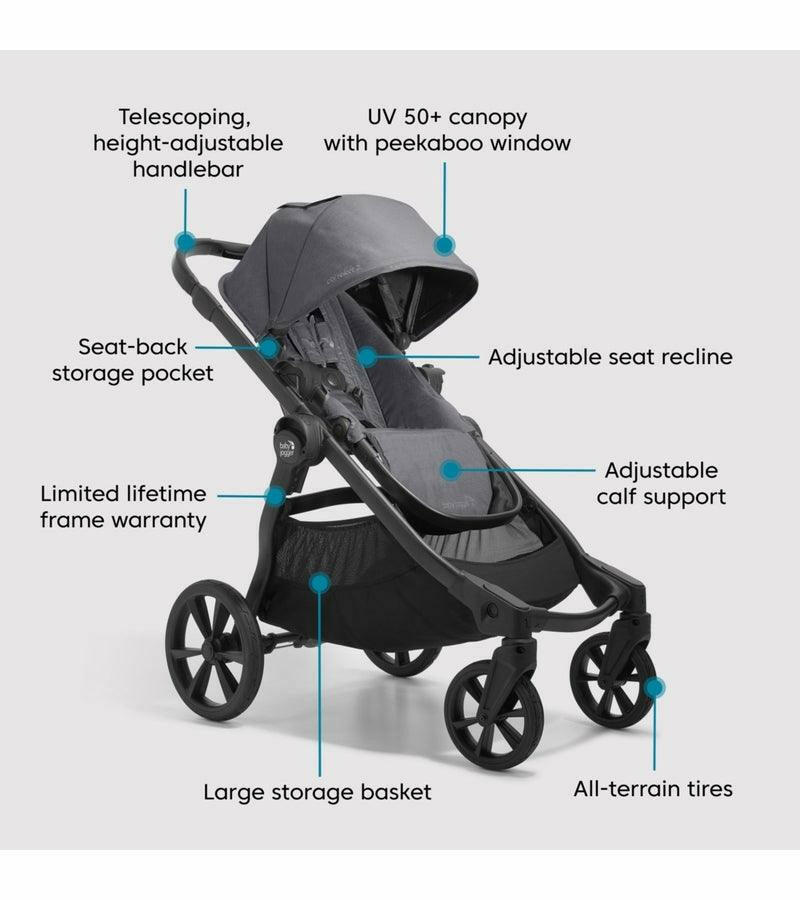 Baby Jogger City Select 2 Single Stroller - Eco Collection - Frosted Ivory - Traveling Tikes 