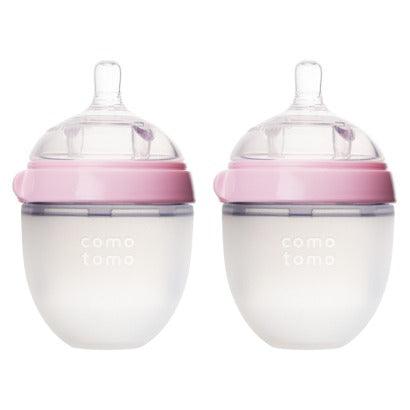 Comotomo Silicone Bottle 5-Oz (2 Pack)- Pink - Traveling Tikes 