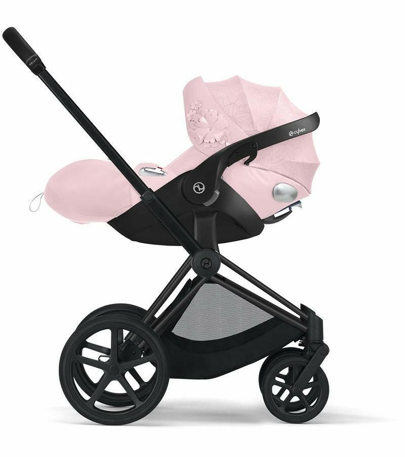 Cybex Cloud Q Sensorsafe Reclining Infant Car Seat - Simply Flowers - Pale Blush - Traveling Tikes 