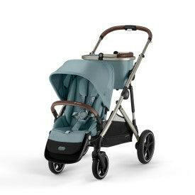 Cybex Gazelle S 2 Stroller – Taupe Frame with Sky Blue Seat - Traveling Tikes 