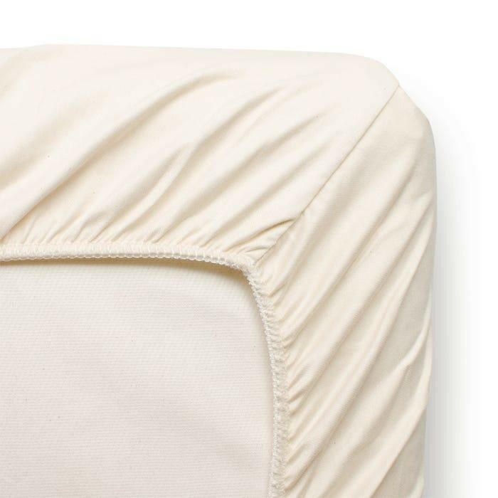 Naturepedic Organic Cotton Sateen Crib Sheet - Ivory - Traveling Tikes 