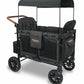 WonderFold W4 Luxe (W4S 2.0) Multifunctional Quad (4 Seater) Stroller Wagon - Volcanic Black - Traveling Tikes 