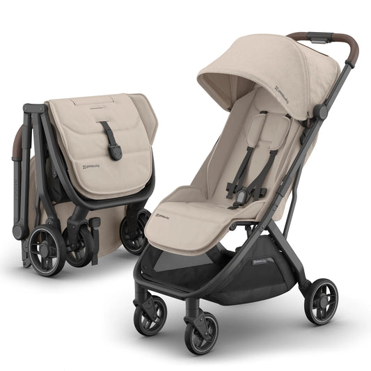 UPPAbaby Minu V3 Compact Stroller - Ada (Sandstone / Carbon Frame / Chestnut Leather) 0803-MIN-NA-ADA