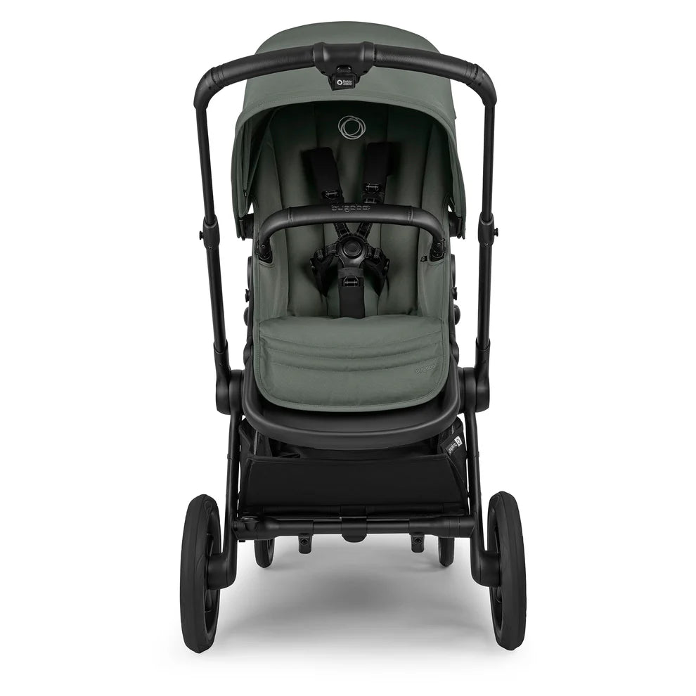 Bugaboo Kangaroo Complete + Turtle Air Shield By Nuna Travel System Bundle - Black / Forest Green / Forest Green / Black