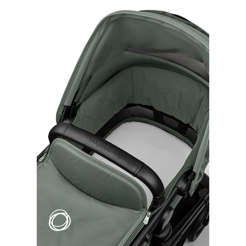 Bugaboo Kangaroo Complete + Turtle Air Shield By Nuna Travel System Bundle - Black / Forest Green / Forest Green / Black