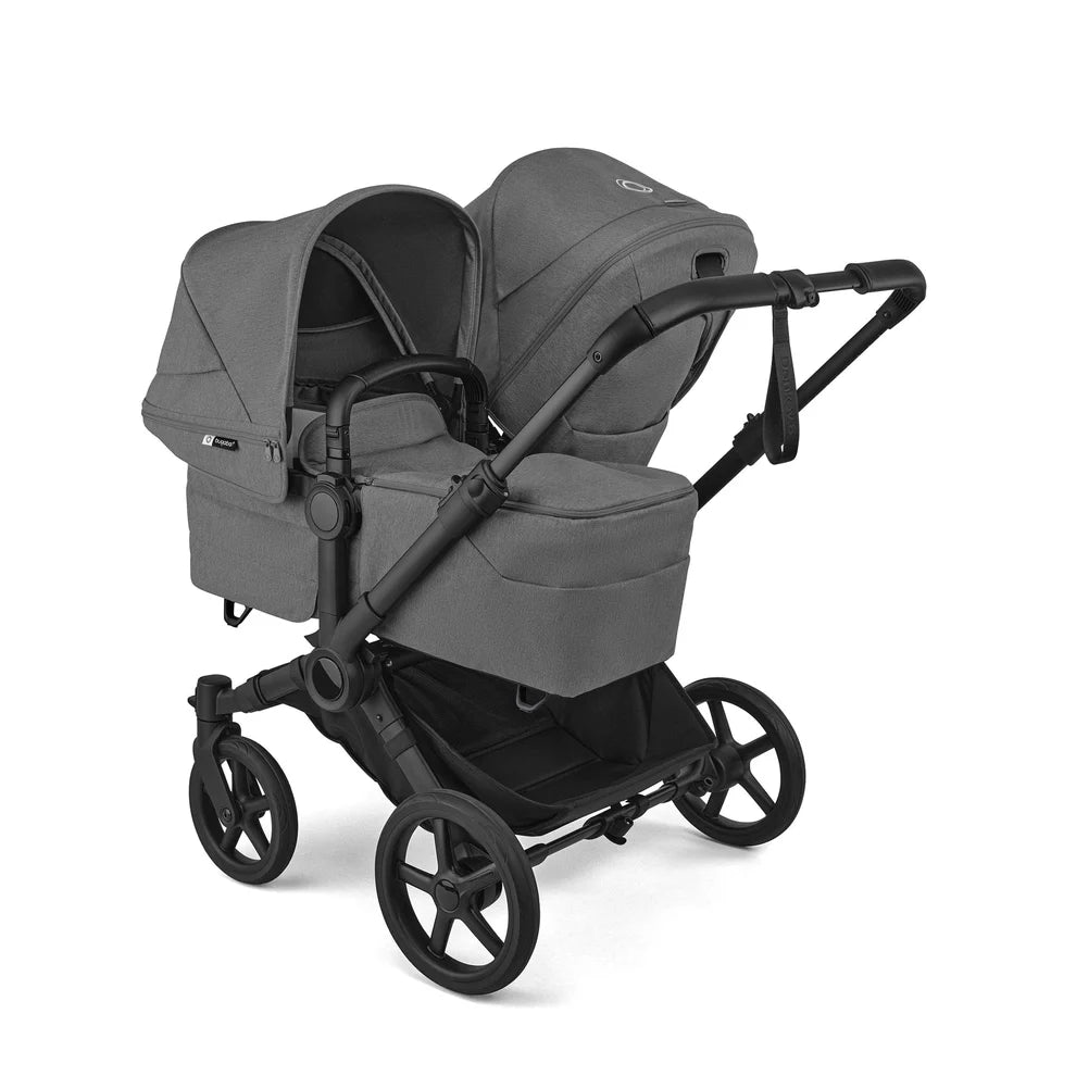 Bugaboo Donkey 6 Twin Complete Stroller Bundle - Black / Moon Grey / Moon Grey