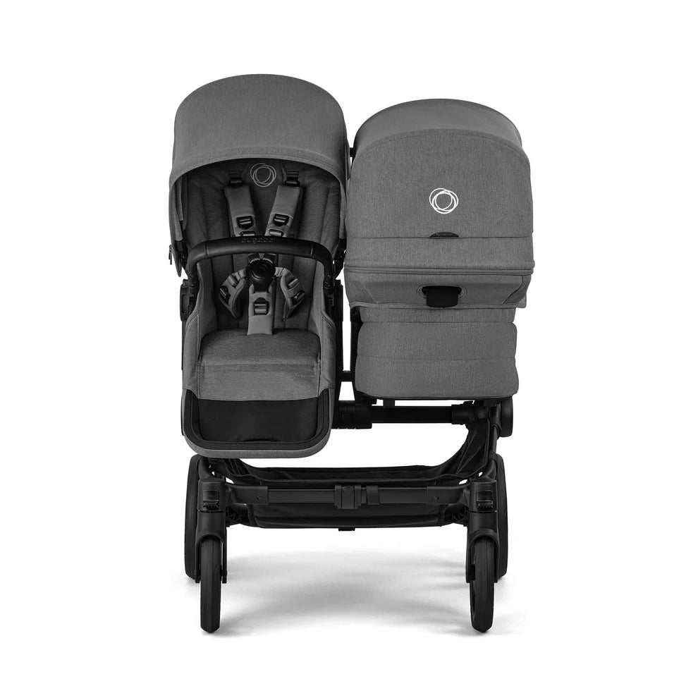 Bugaboo Donkey 6 Twin Complete Stroller Bundle - Black / Moon Grey / Moon Grey