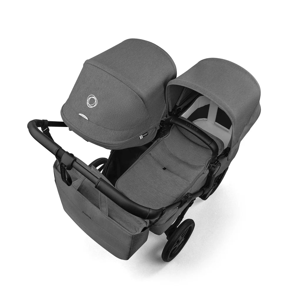 Bugaboo Donkey 6 Twin Complete Stroller Bundle - Black / Moon Grey / Moon Grey