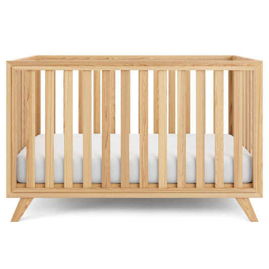 Comfy Cubs Baby Crib for 0 to 3 Years - Natural Wood