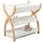 Baby Changing Table by Comfy Cubs - White With Natural Wood Legs