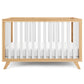 Comfy Cubs Baby Crib for 0 to 3 Years - White Bars and Frame and Natural Wood Leg