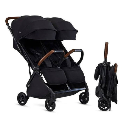 Silver Cross Jet Lightweight Double Stroller - Black SX2317-BKUC