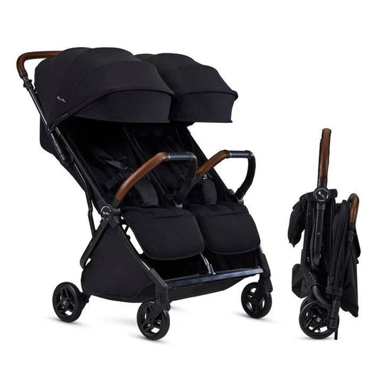 Silver Cross Jet Lightweight Double Stroller - Black