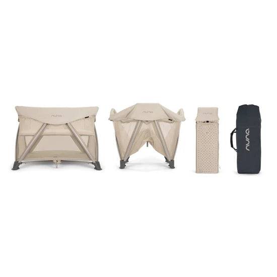 Nuna SENA Aire Playard with Zip-Off Bassinet + Changer (One Box) - Biscotti