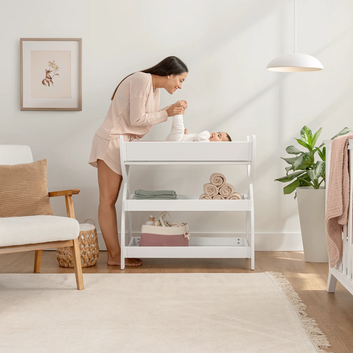 Baby Changing Table by Comfy Cubs - White Changing Table