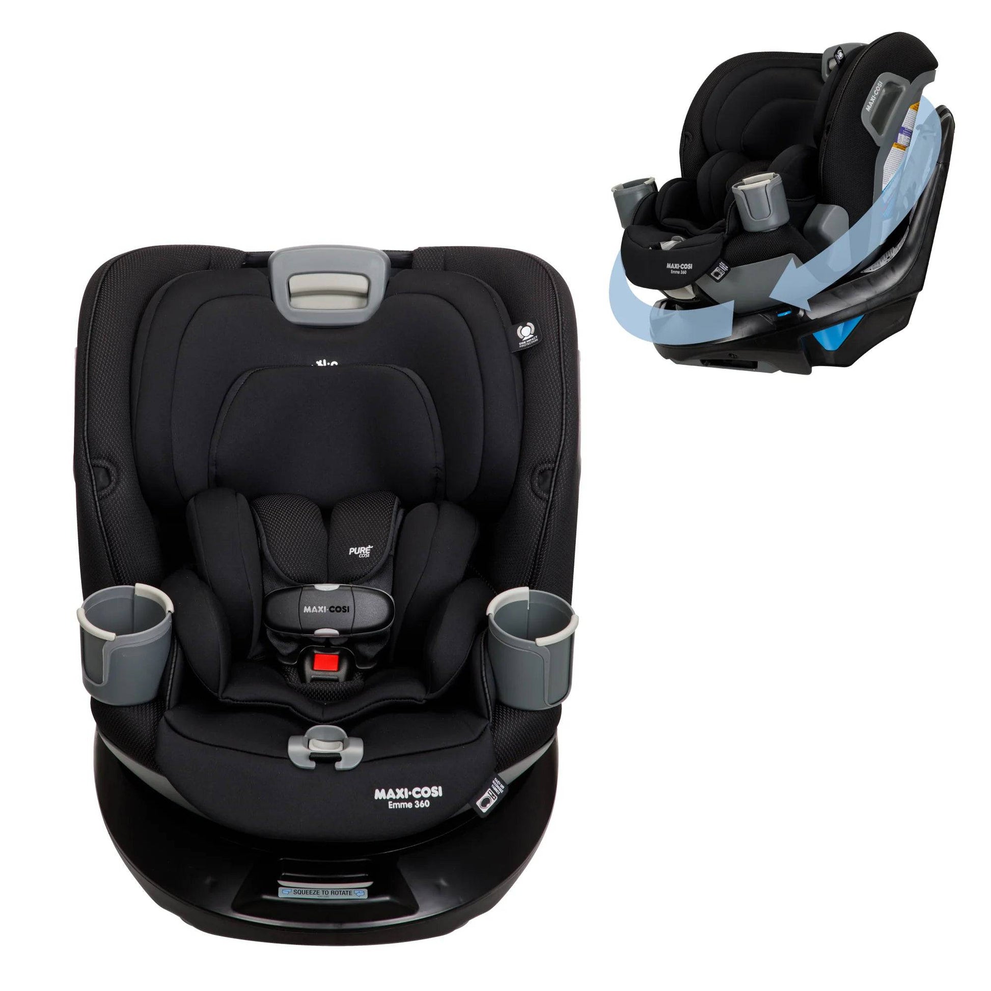 Maxi-Cosi Emme 360 Rotating All-in-One Convertible Car Seat - Midnight Black - Traveling Tikes 