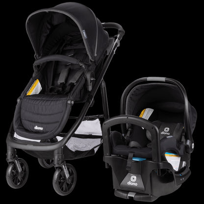 Diono Quantum 4 3-in-1 Travel System with LiteClik®30 R SafePlus® Infant Car Seat - Black Jet