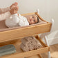 Baby Changing Table by Comfy Cubs - Natural Wood With White Legs