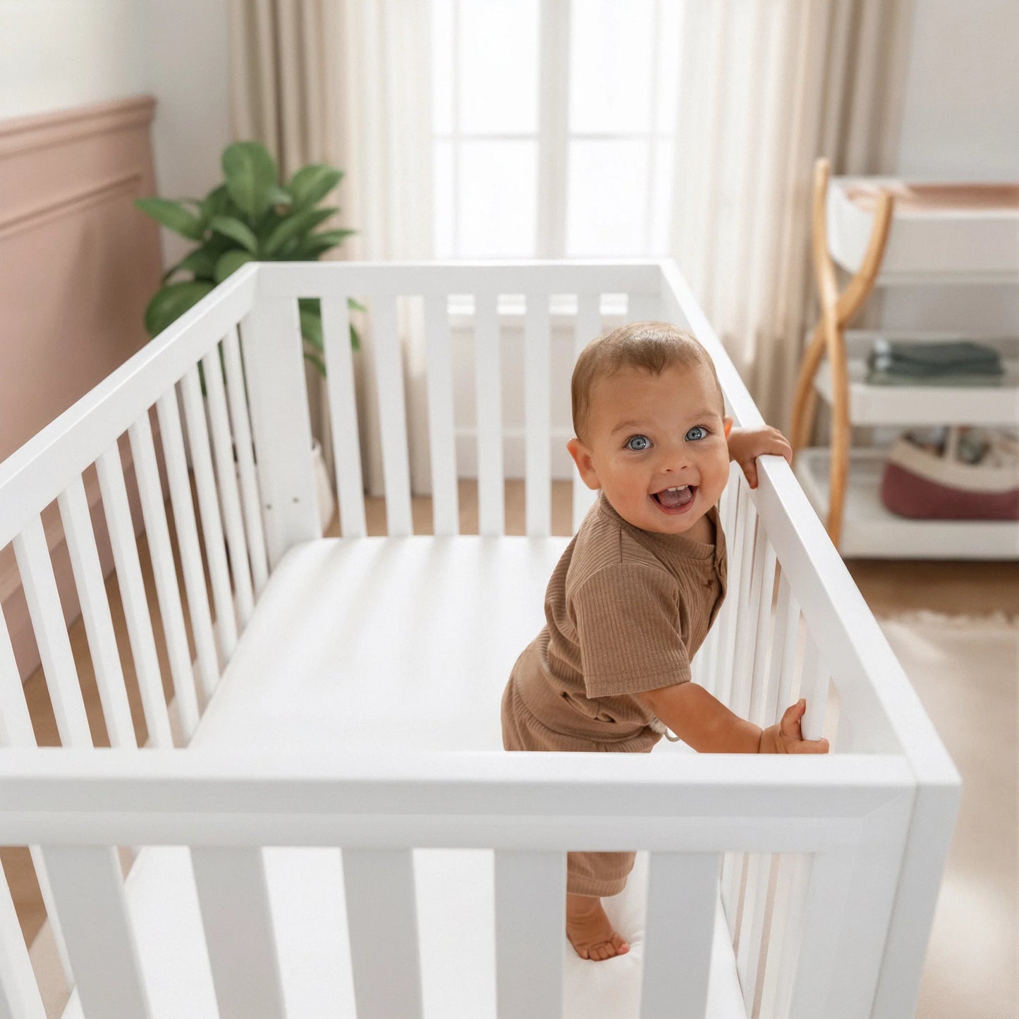 Comfy Cubs Baby Crib for 0 to 3 Years - All White