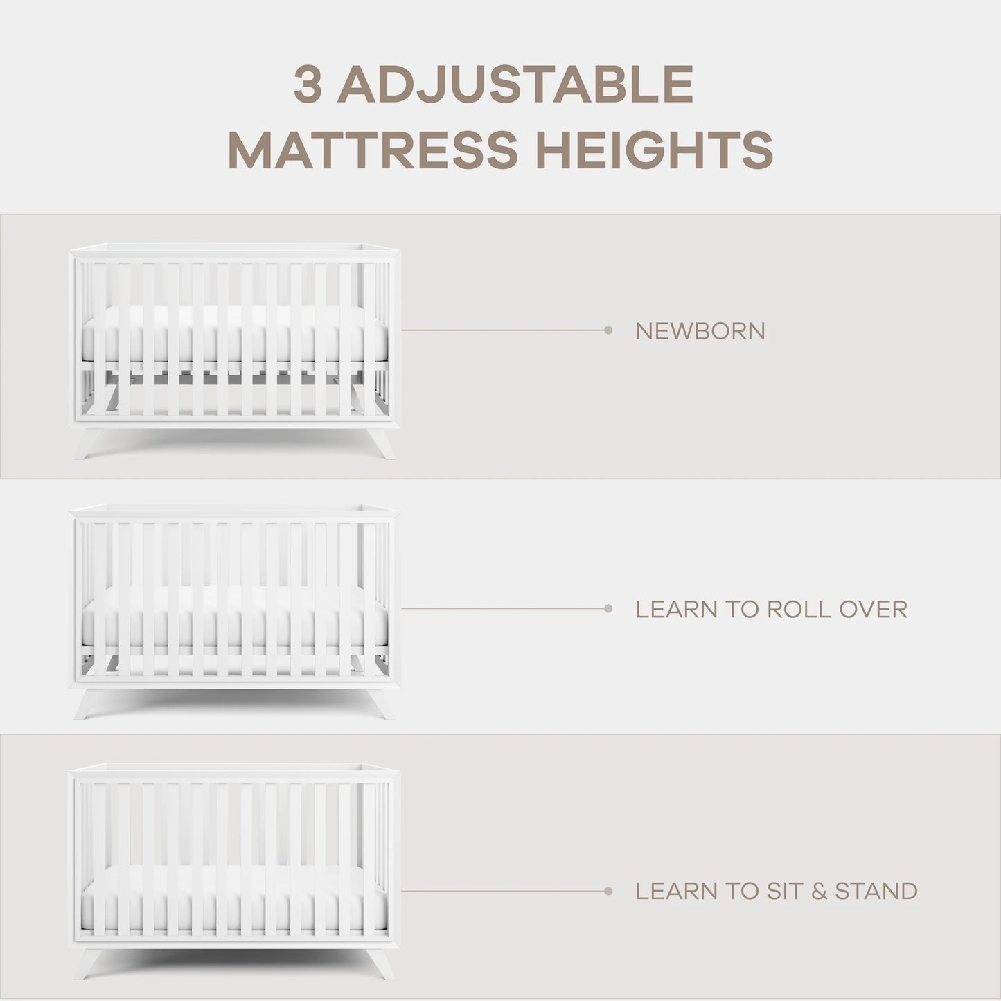 Comfy Cubs Baby Crib for 0 to 3 Years - All White