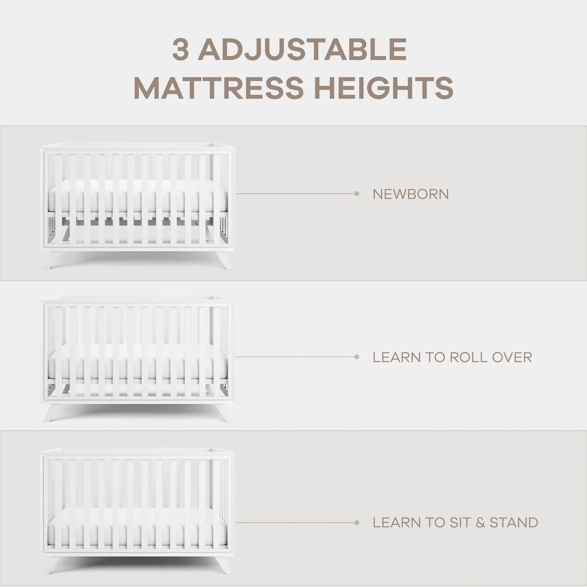 Comfy Cubs Baby Crib for 0 to 3 Years - All White