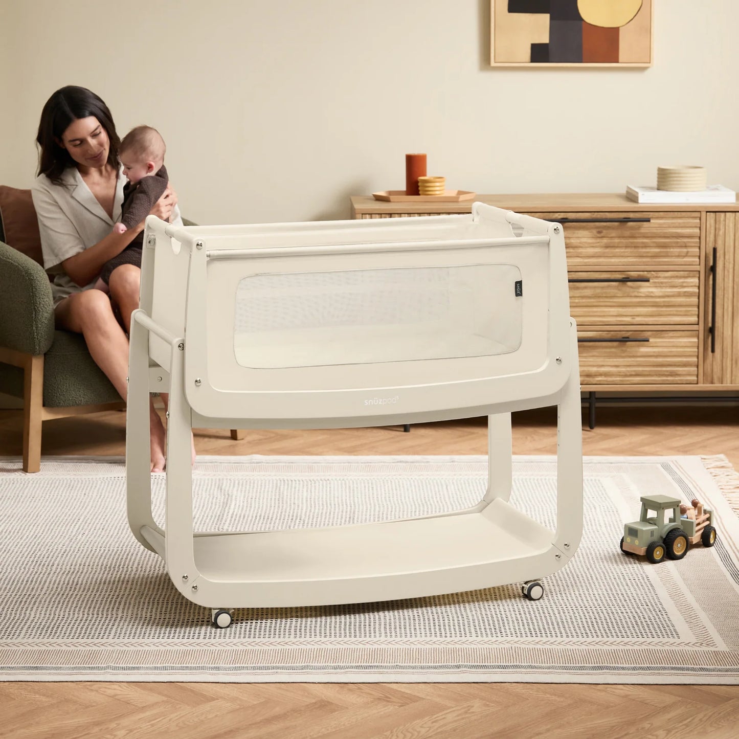 SnuzPod5 Bedside Crib - Cashmere