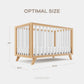 Comfy Cubs Baby Crib for 0 to 3 Years - White Bars and Frame and Natural Wood Leg