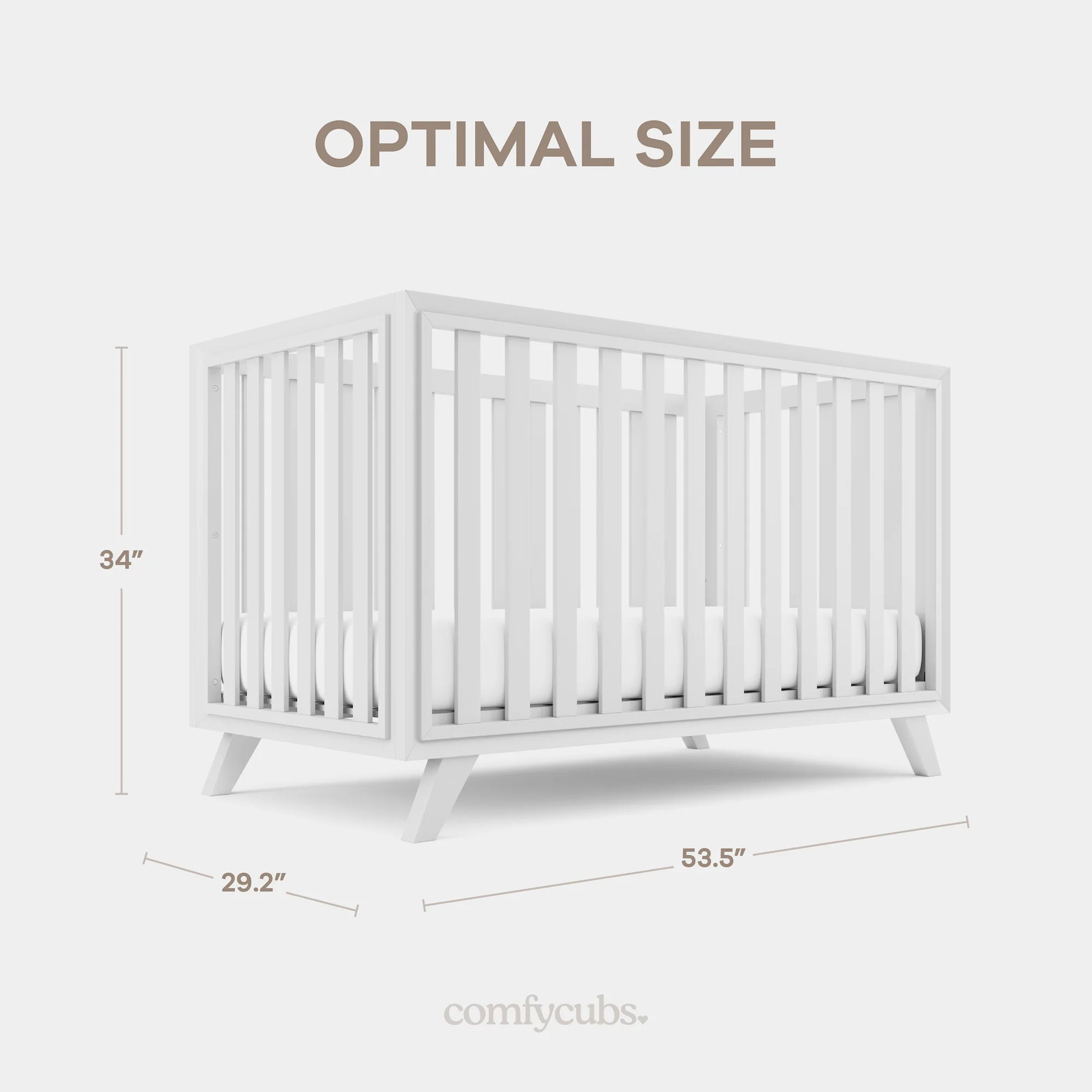 Comfy Cubs Baby Crib for 0 to 3 Years - All White