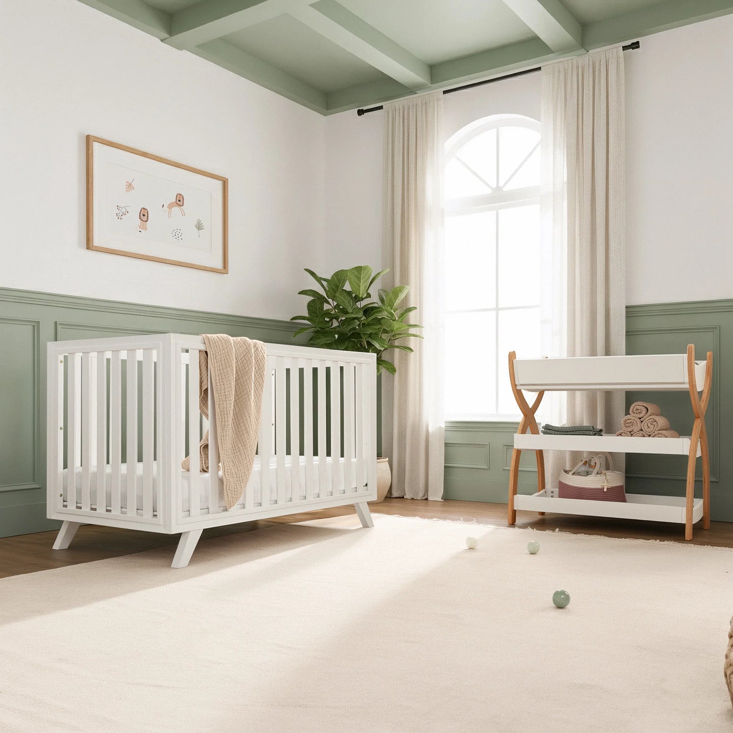 Comfy Cubs Baby Crib for 0 to 3 Years - All White