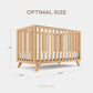 Comfy Cubs Baby Crib for 0 to 3 Years - Natural Wood