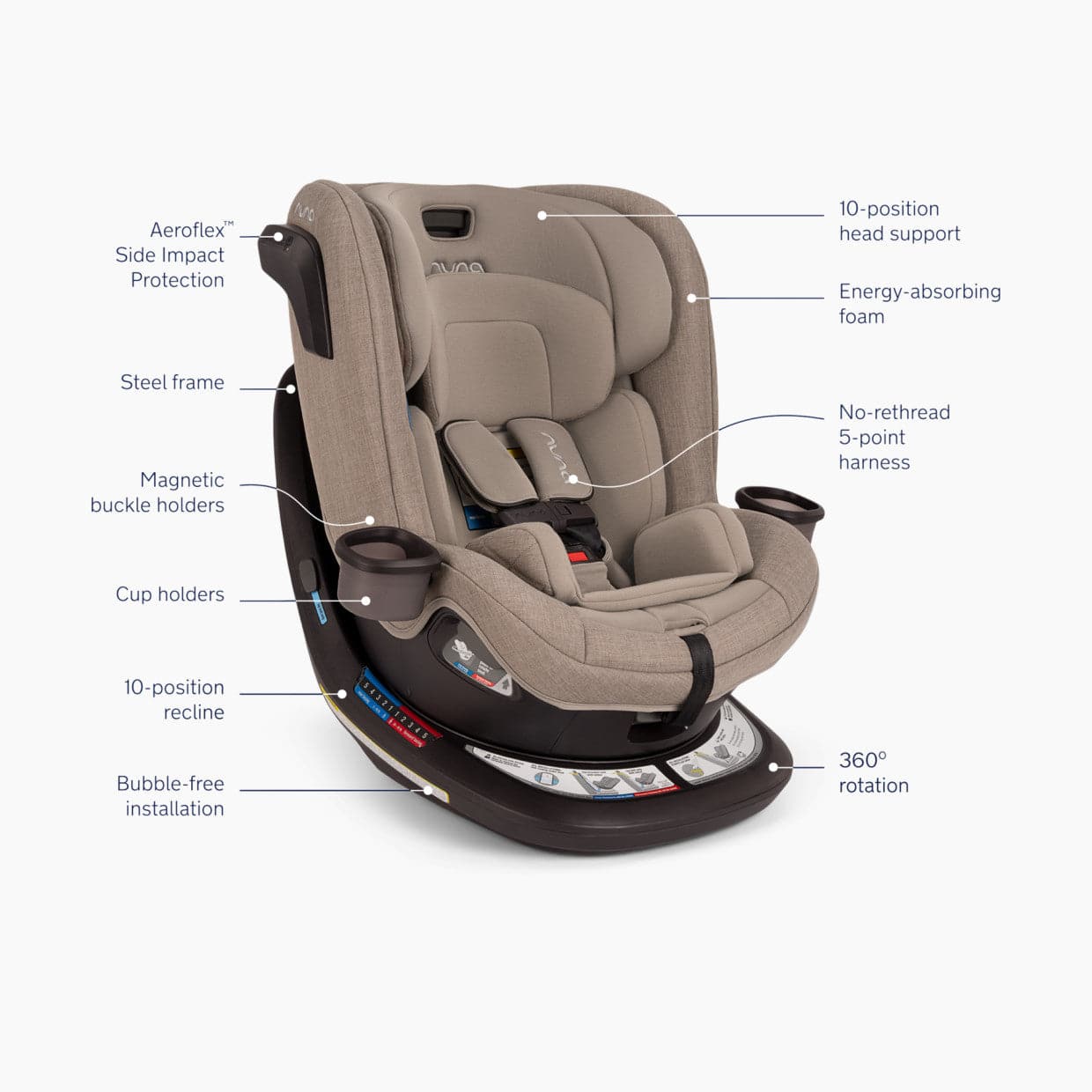 Nuna REVV Rotating Convertible Car Seat - Cedar