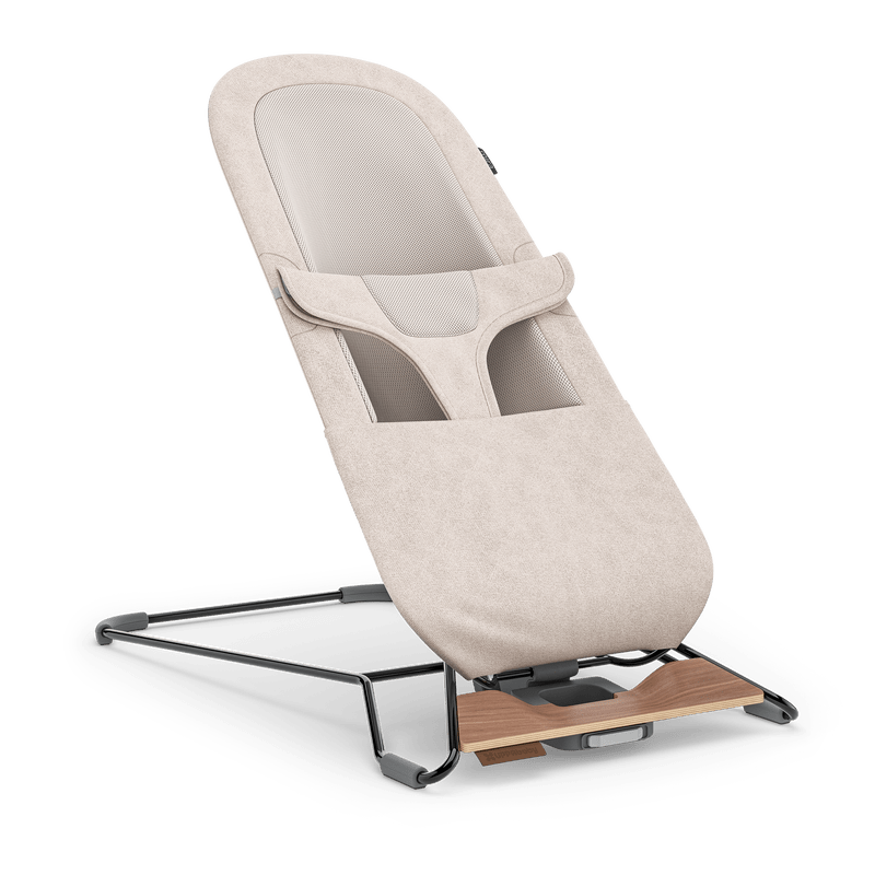 UPPAbaby Mira 2-in-1 Bouncer and Seat - Charlie (Sand Melange / Black Frame / Walnut Wood)