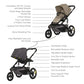 Veer Switch&Jog Luxe Stroller Bundle with Neoprene Kit - Brown Mica