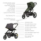 Veer Switch&Jog Luxe Stroller Bundle with Neoprene Kit - Green Jasper