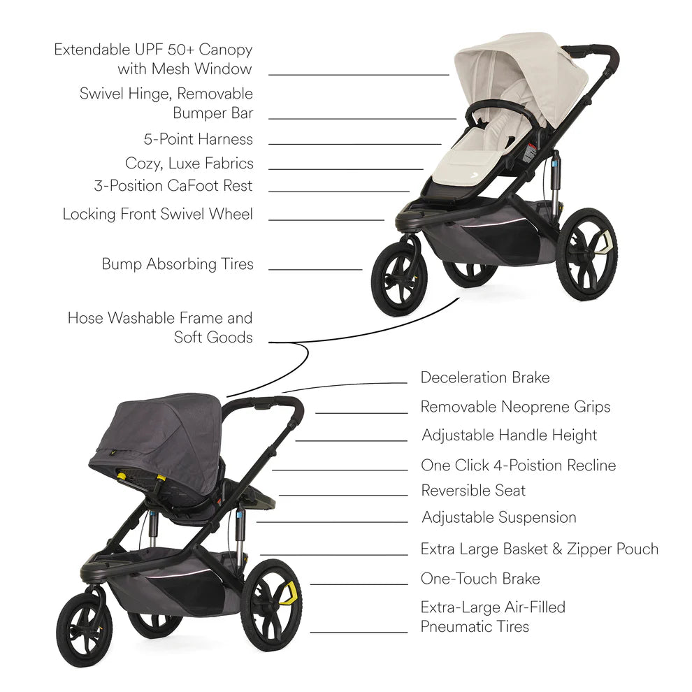 Veer Switch&Jog Luxe Stroller Bundle with Neoprene Kit - Natural