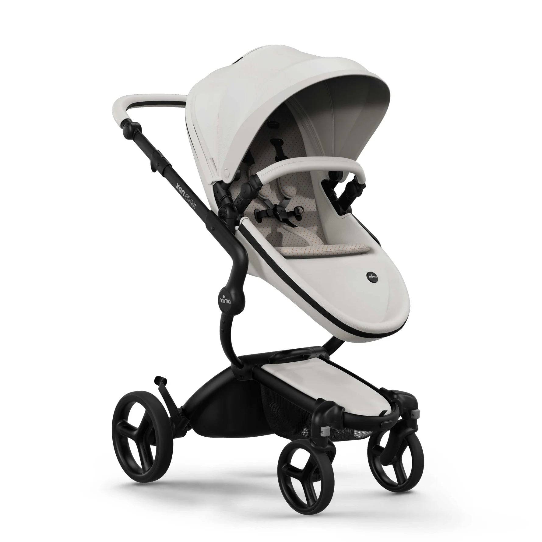 Mima Xari Max Stroller - Black / Snow White / Black & White - Traveling Tikes 